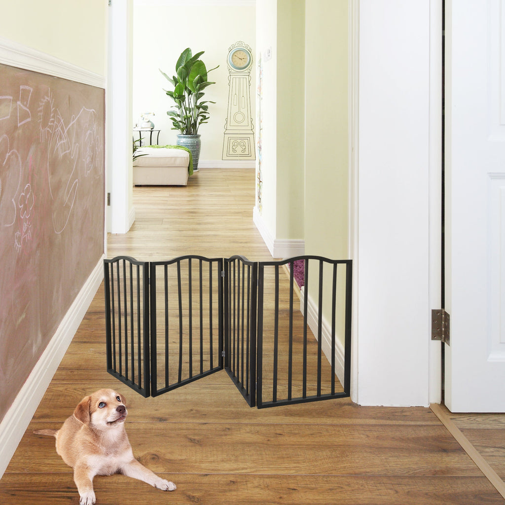 Arc Wooden Freestanding Folding Pet Gate - Dog Gate for Doorways,